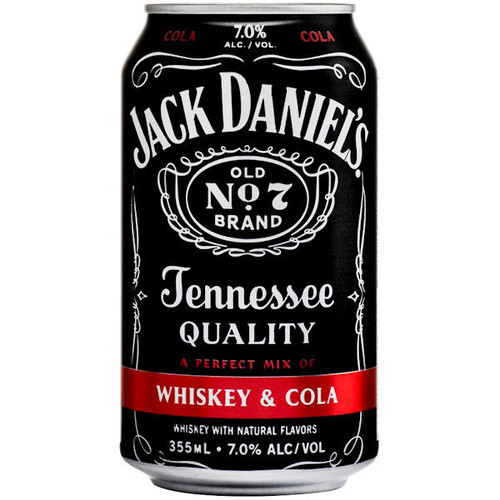 Jack Daniel's Whiskey & Cola Cocktail Ready To Drink 12oz 4 Pack Cans